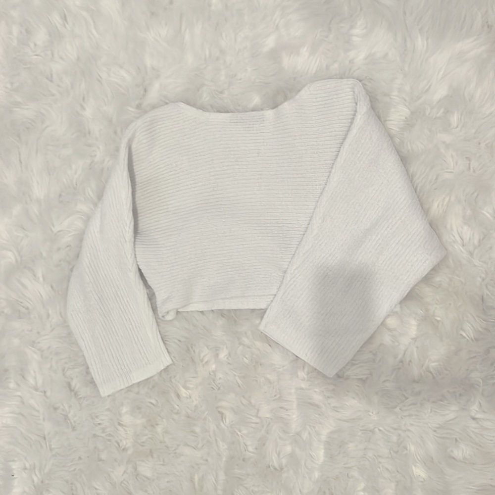 White cropped sweater